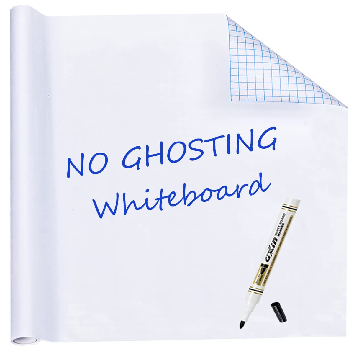 HAMIGAR Whiteboard Sticker For Wall 17.7" X 78.7" Whiteboard Wallpaper Peel&Stick,White Board Stick On Wall,Dry Erase Contact Paper Adhesive Poster Board Whiteboard Paint With 1 Marker,self adhesive