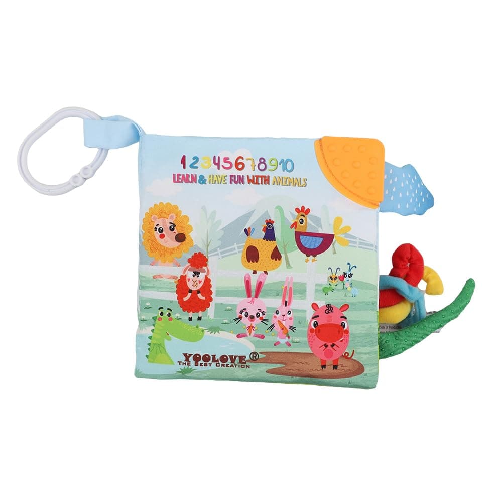 YooLove Soft Cloth Crinkle Books for Babies,Interactive Touch and Feel Baby Books Toys for 0-6-12-18 Months 1-2 Year Old, Infant Toddler Early Education Book, Teetheing, Shower Gifts for Boys & Girls