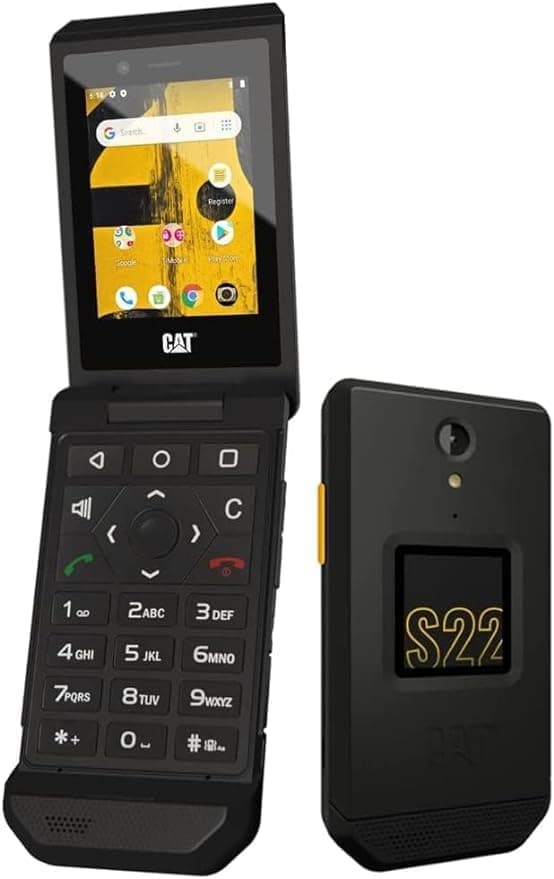 Cat S22 Flip (16GB) 2.8" Touchscreen, Android 11, IP68 Water Resistant, 4G LTE (Black) New (Renewed)
