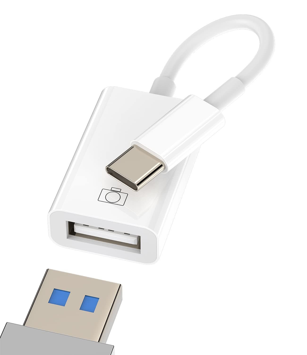 USB-C to USB A Adapter 3.0 OTG Cable Converter Apple iPhone15 Pro Max Plus Ipad Pro Air Mini Type c Thunderbolt Macbook Mouse Port Accessories Hub compatible for Samsung Google LG Galaxy S21 S22 S23