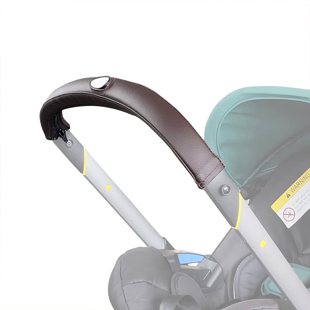 SeedFuture Baby Pram Handle Covers for DOONA, Brown Pu Leather Stroller Handle Protective Case Cover Stroller Accessories for DOONA, Pushchair Armrest Handle Protector Cover