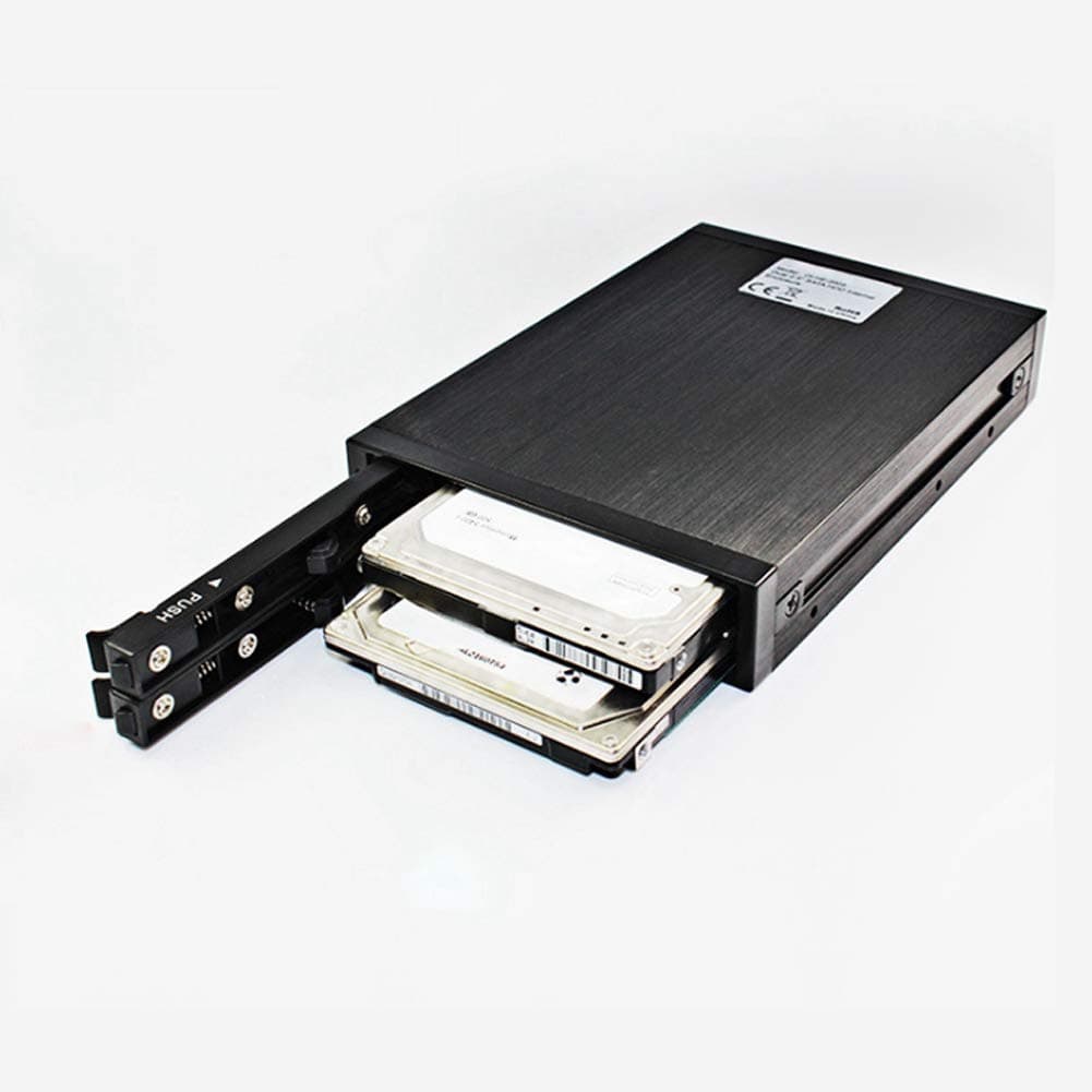 SATA Interface Dual Disk Box, Built-in Aluminum Alloy Drive Box, Auto Pop-up for SSD Hard Disk SATA Hard Disk with LED Power/Data Indicator