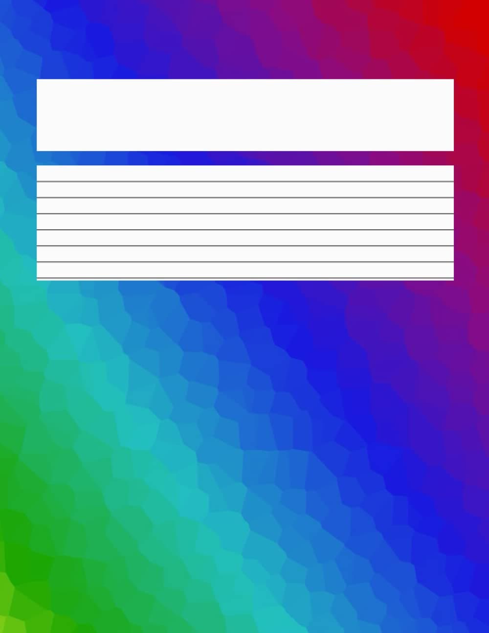 Rainbow Notebook College Ruled Simple 100 Pages