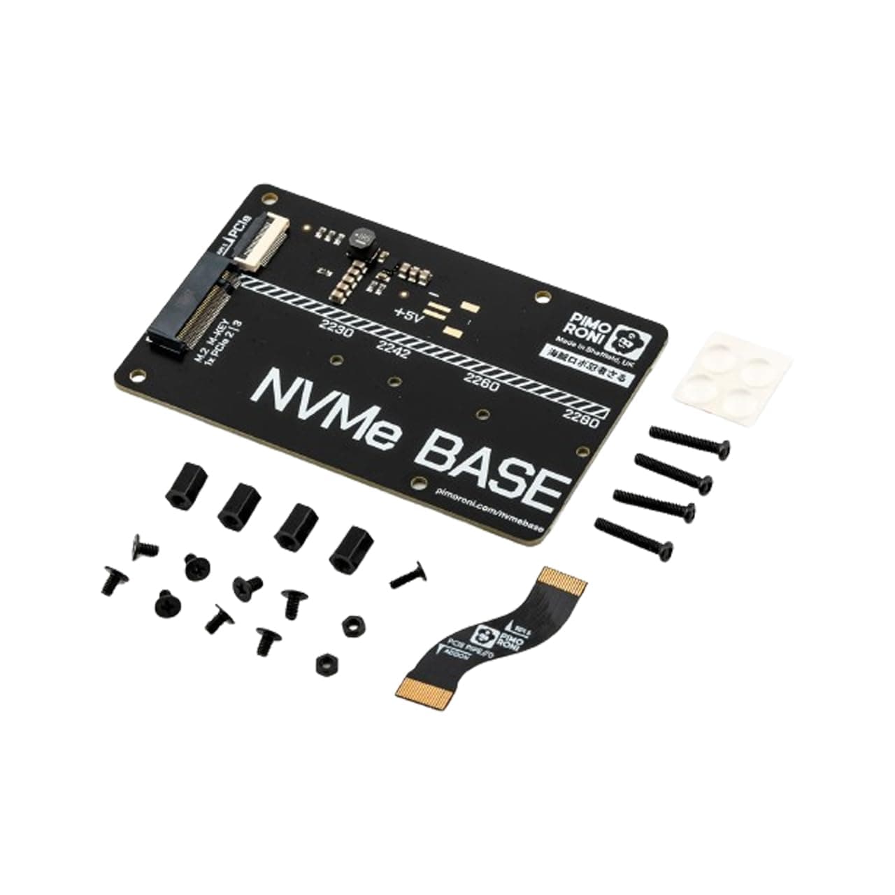 AAAwave NVMe Base for Raspberry Pi 5 M.2 HAT PCIe Extension Board (M.2 2230 to 2280 Supported) (PIM699)