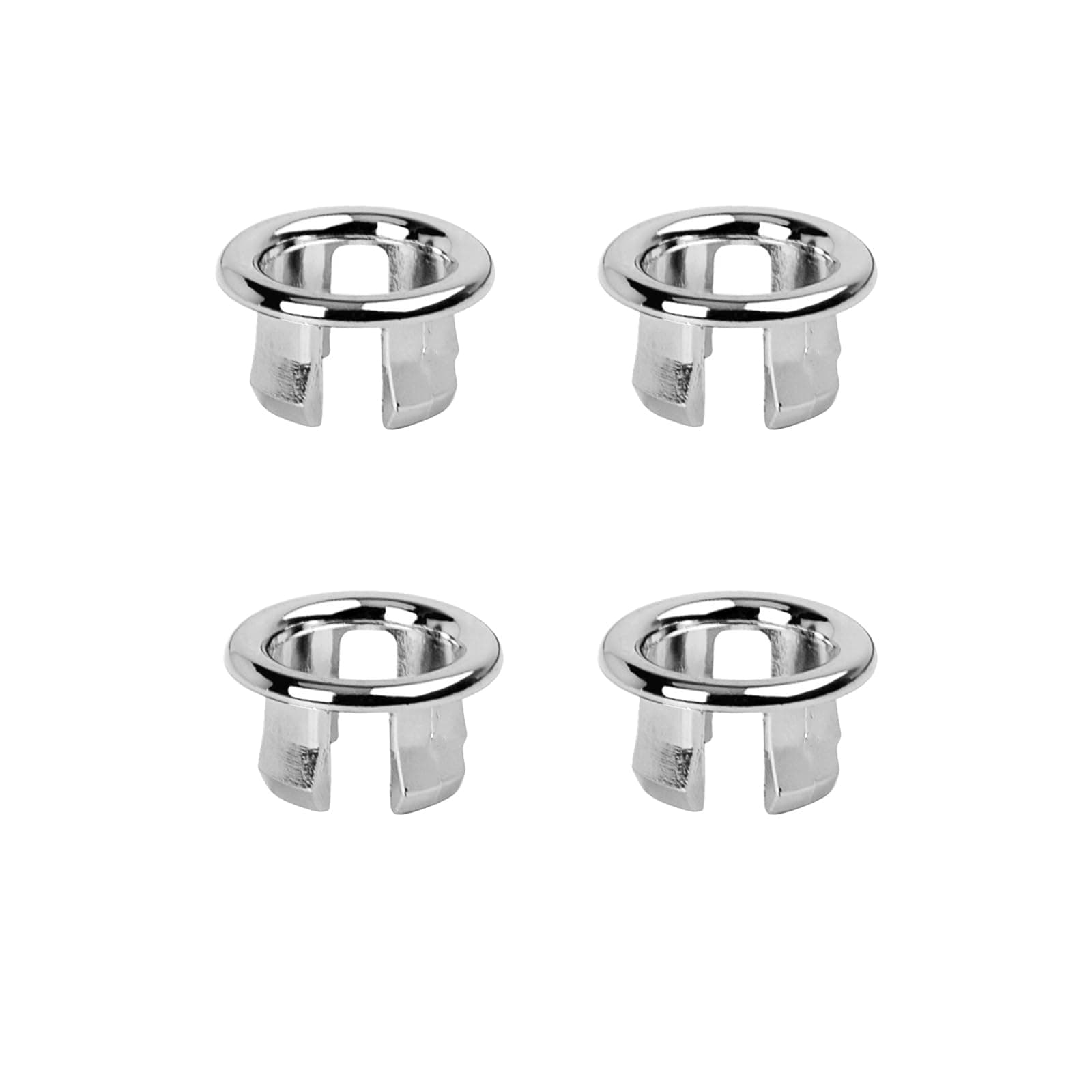 4 Pack Bathroom Basin Sink Round Hole Trim Chrome Overflow Cover Rings Hole Insert in Cap Hollow Ring Triangle for Hole Diameter Replacement Ceramic Pots for Home,Sink,Bathroom,Kitchen