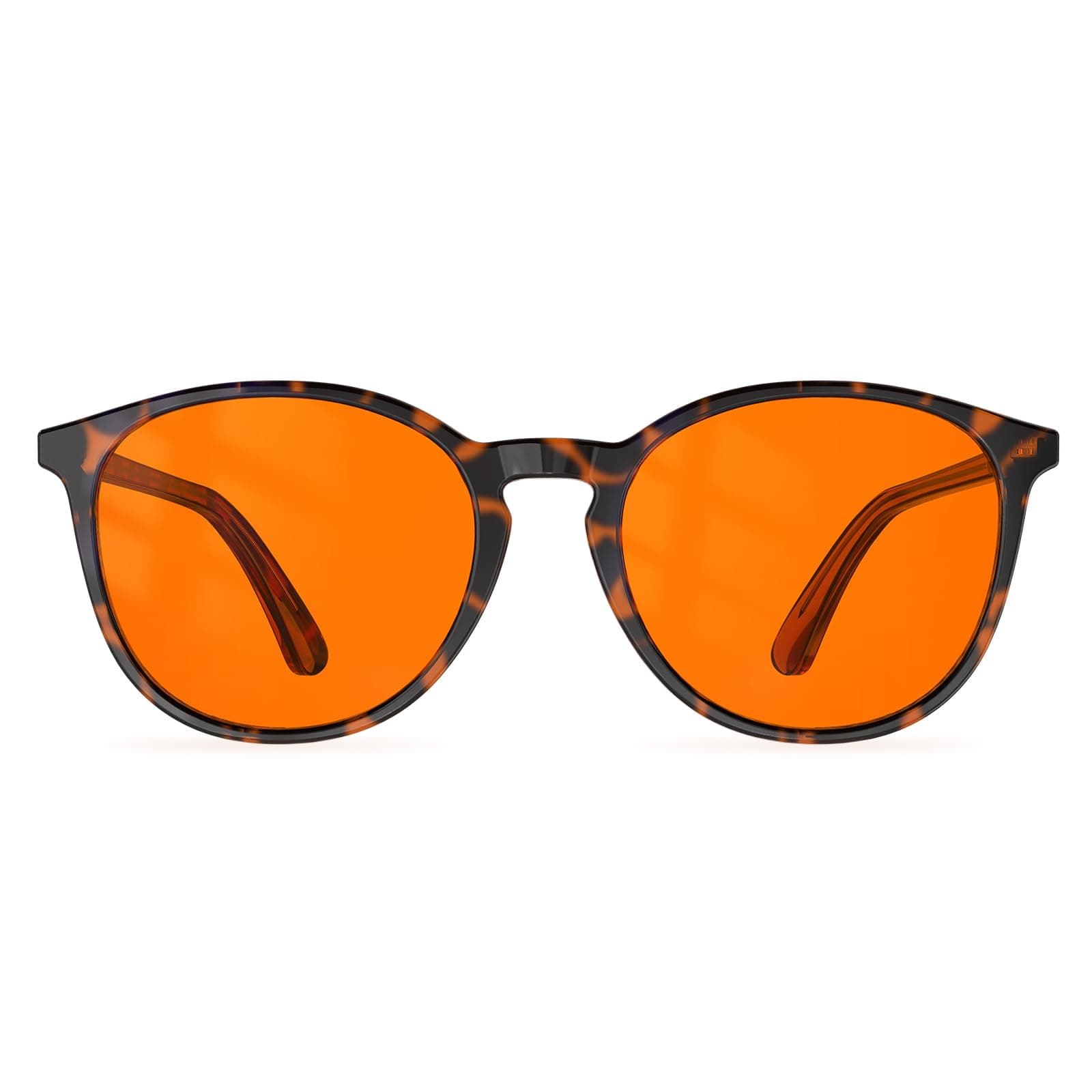 Bloomoak 99% Orange Blue Light Blocking Glasses,Retro Trendy Round Style,Relieve Eye Fatigue,Improve Sleep For Screens/Games
