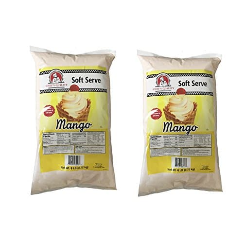 Soft Serve Mix, 2 Bags X 6 Lbs, Mango Ice Cream Mix, Chef's Quality