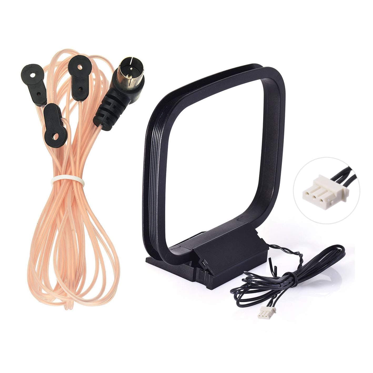 Bingfu 75 Ohm FM Dipole Antenna 3-Pin AM Loop Antenna for Sony HiFi Series Sharp Stereo System Indoor Digital HD Radio Bluetooth Stereo AV Receiver Audio Video Home Theater Receiver