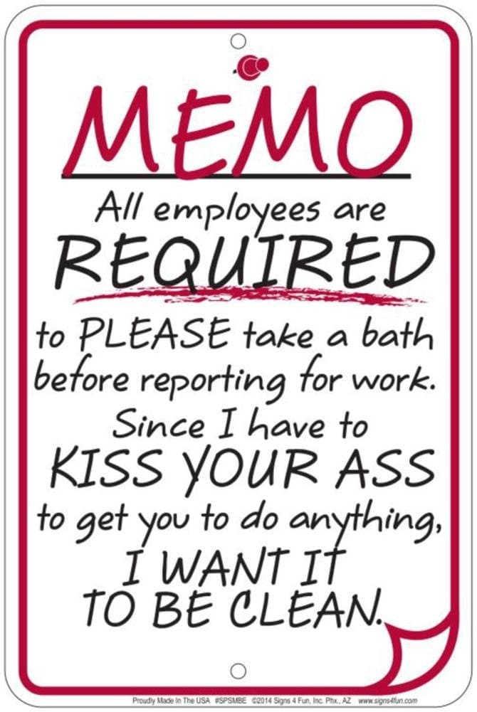 Memo - Take Bath Tin Sign 8 x 12in