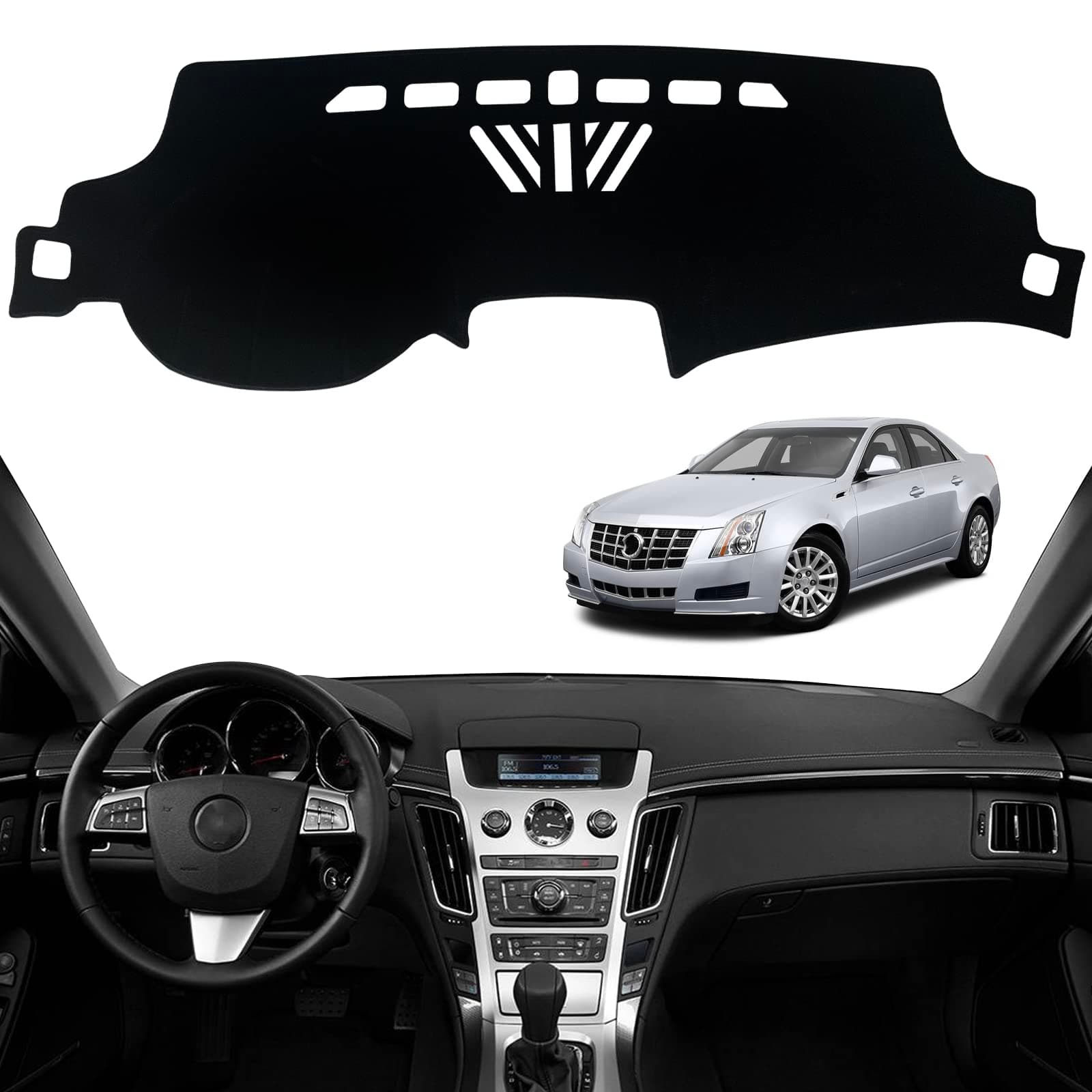 Dashboard Dash Board Cover Mat Pad Carpet Non-Slip Custom Compatible with Cadillac CTS 2008-2013 Protector Sunshield (2008-2013)