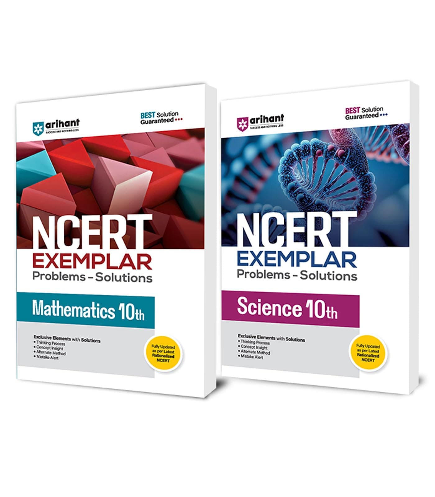 Arihant NCERT Exemplar Science, Math 10th Latest Rationalized Edition (Set of 2)| Problems & Solutions with Exclusive Elements | Thinking Process, Concept Insight, Mistake Alert | For Exam 2025-26