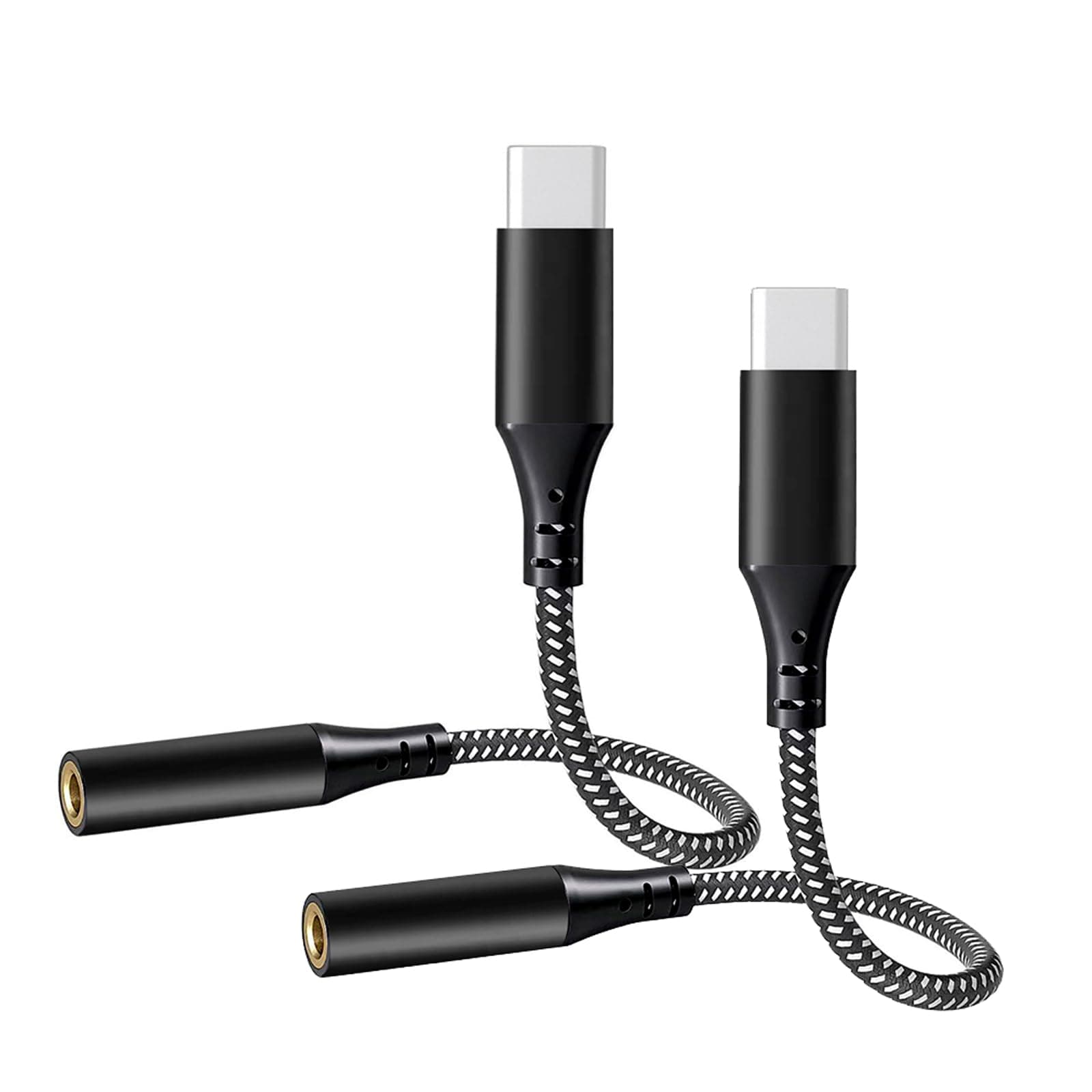 goingaux USB C to 3.5mm Jack - USB C Headphone Adapter - Aux to USB C Headphone Jack Audio Adapter Type C to 3.5mm Aux Adapter Compatible with iPhone 15/15Pro max,Samsung,other USB C Phone (2, Black)