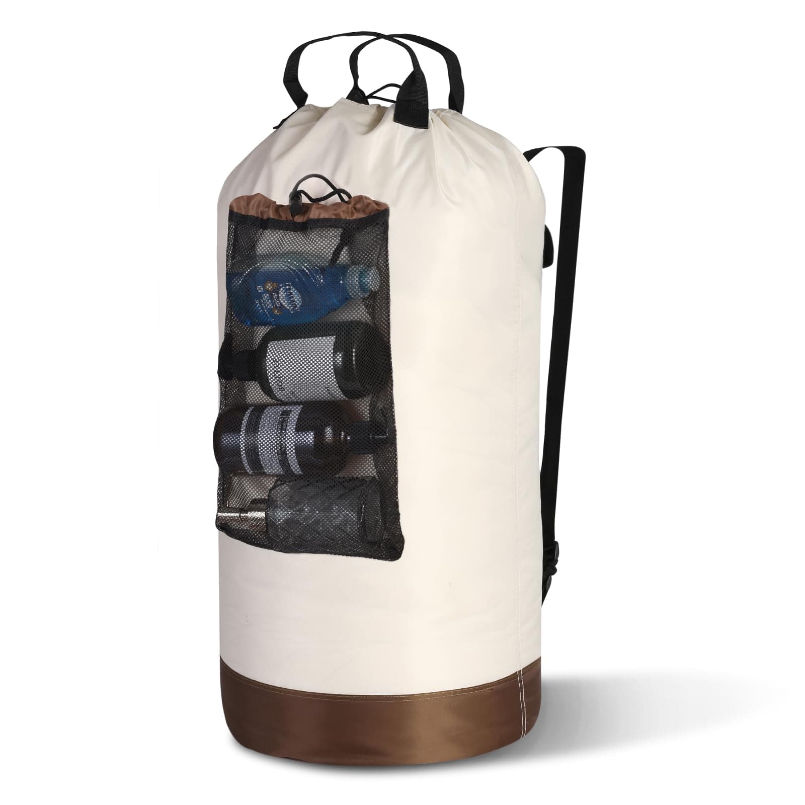 QuatishLaundry Bag Backpack, Laundry Bag with Straps, College Laundry Backpack Extra Large Heavy Duty, Waterproof Dirty Laundry Hamper Bag with 3 Pockets, Portable for Dorm, Apartment, Travel