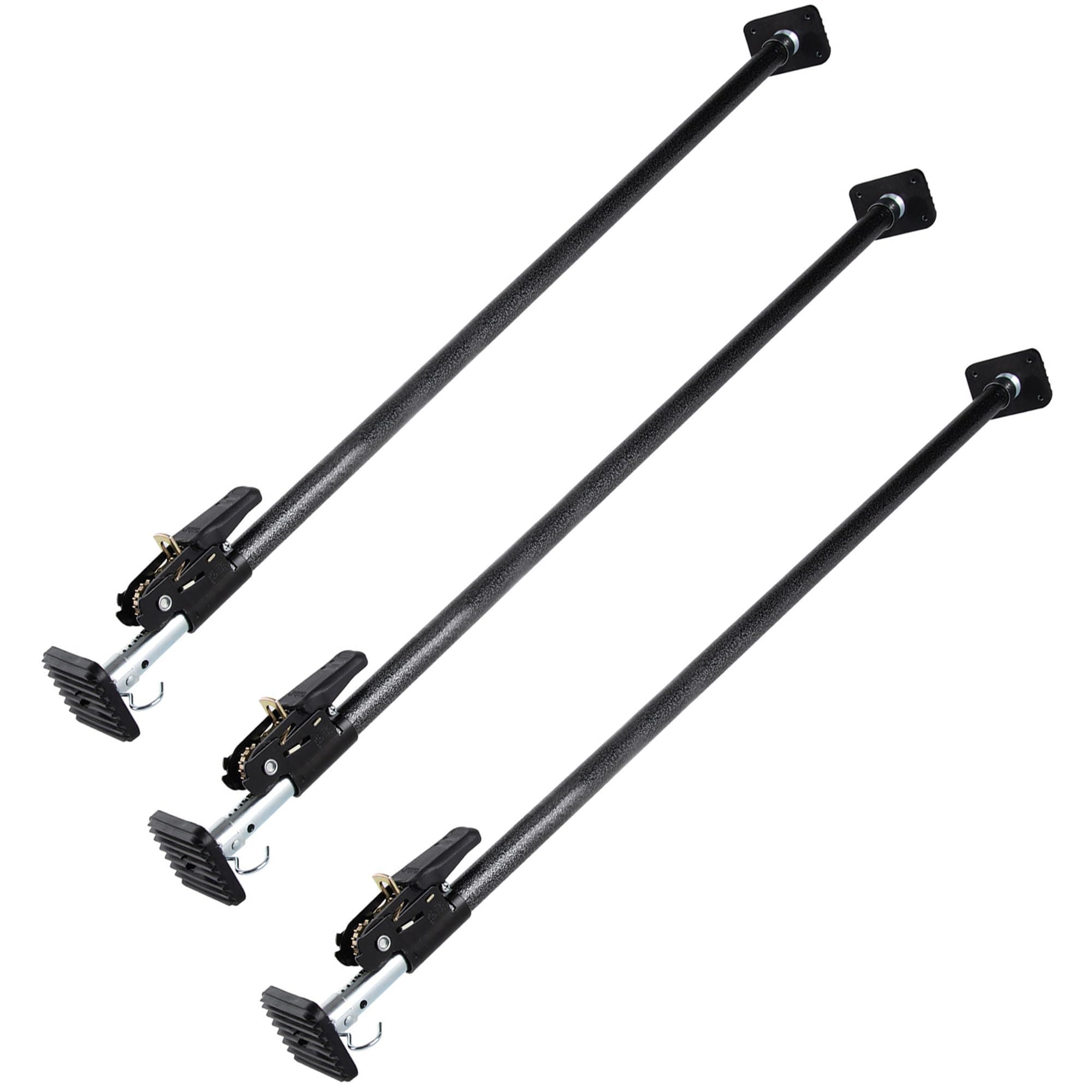 Keeper - Ratcheting Cargo Bar - Black/Silver, Adjustable from 40"-70" - 3 Pack