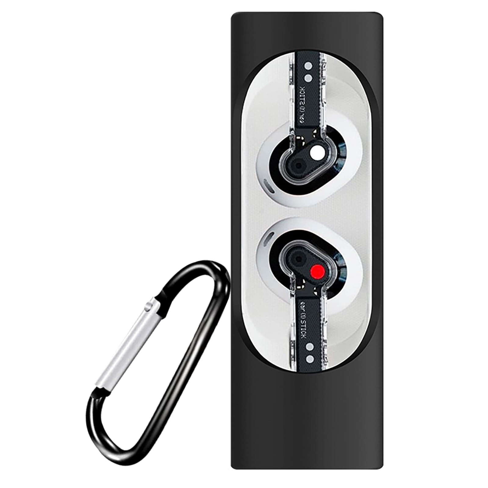 USTIYA Case for Nothing Ear Stick Protective Silicone Case with Keychain Cover (Black)