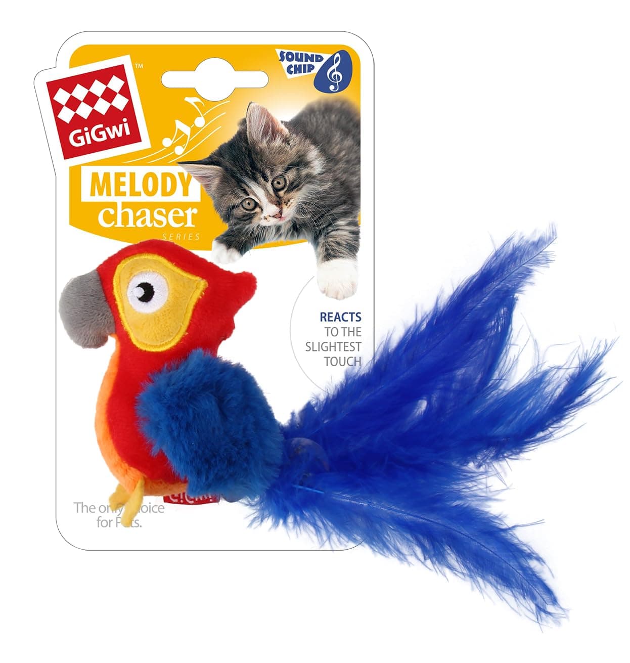 Gigwi Red Parrot Melody Chaser, Multi-Colour, 7380