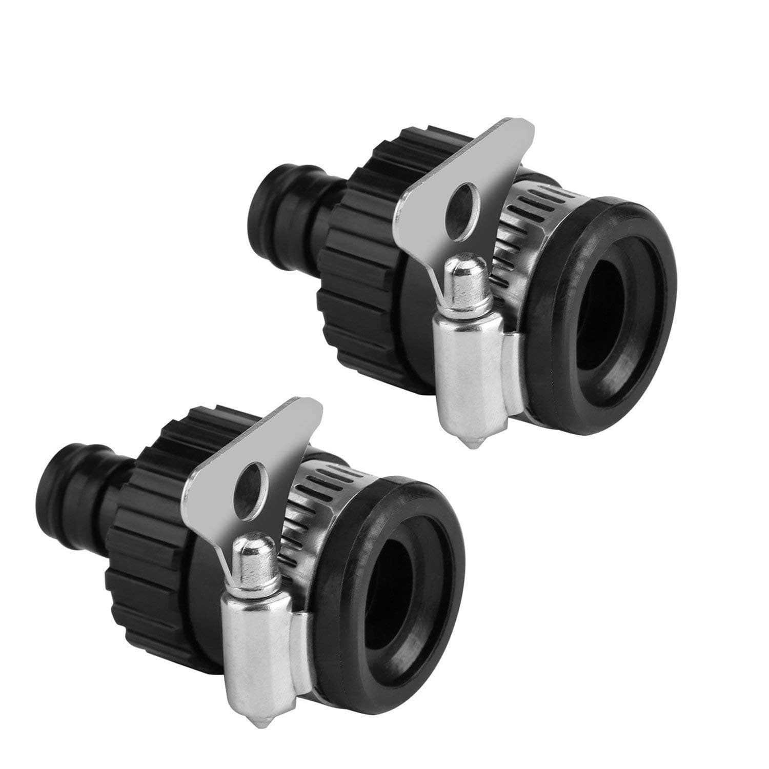 HOKIPO Plastic 1/2" Tap Adapter Hose Pipe Fitting For Kitchen Gardening Car Washing Cleaning, Pack Of 2 (AR1691*2), 6 X 5 Cm