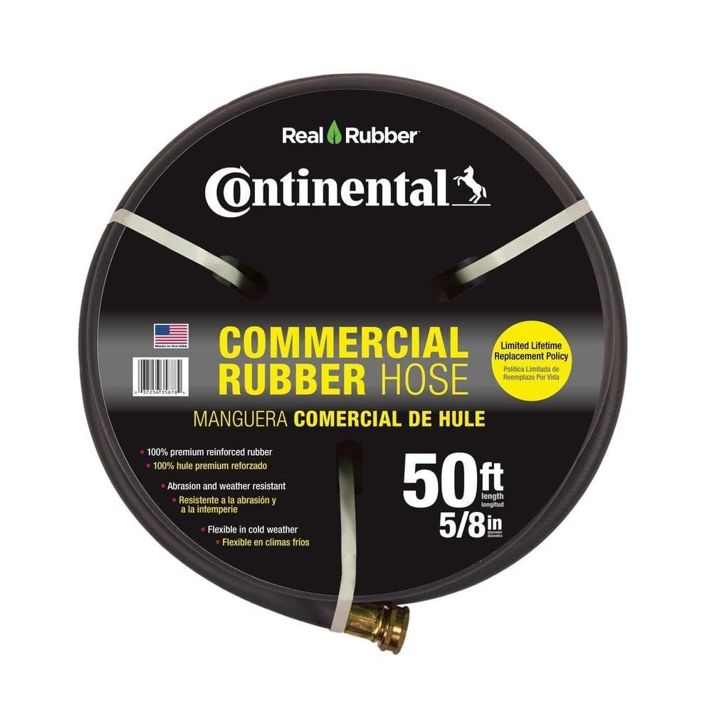 Continental ContiTech Premium 5/8 in. Dia x 50 ft. Commercial Grade Rubber Black Water Hose