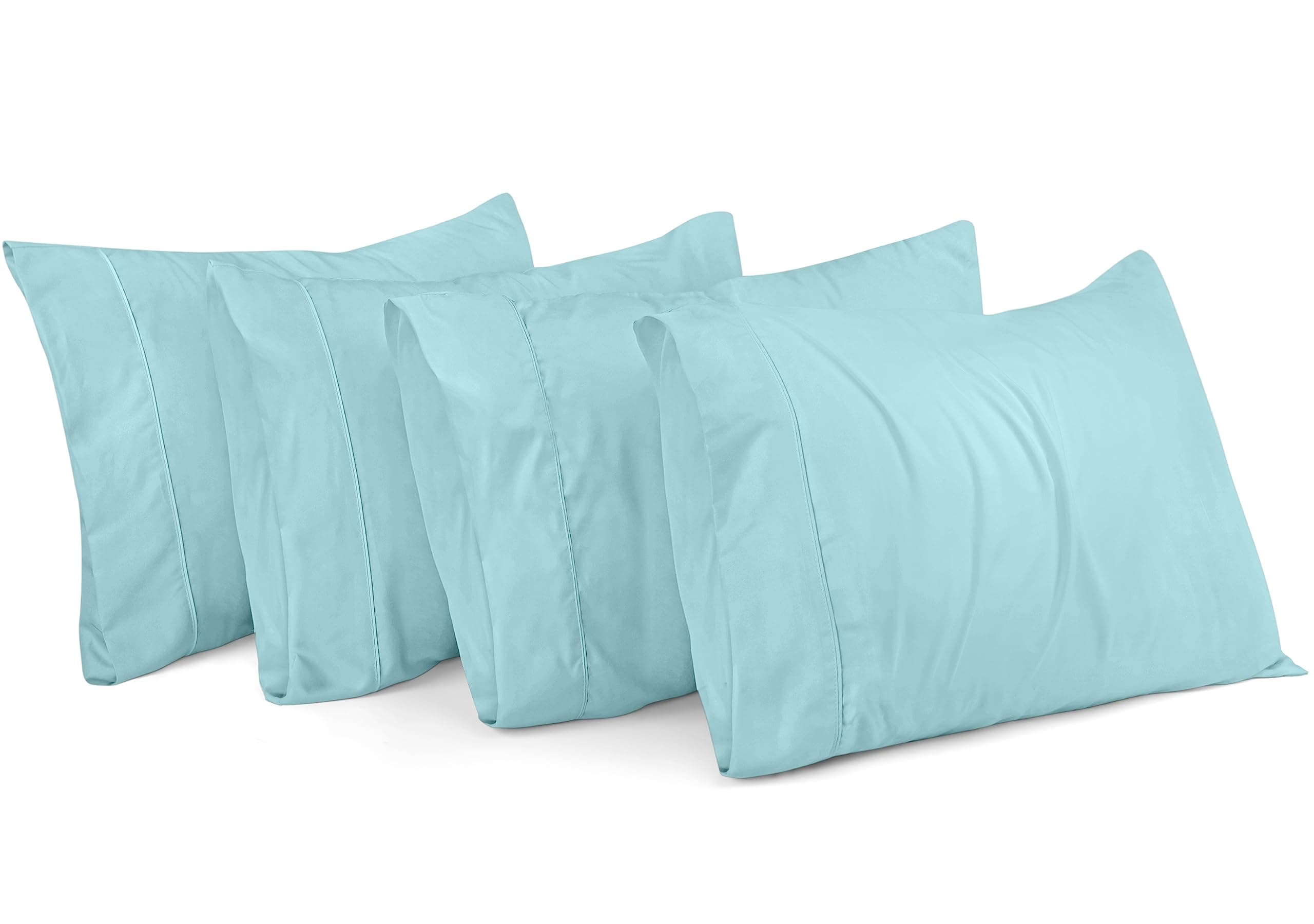 Utopia Bedding Queen Pillow Cases - Pack of 4 - Envelope Closure - Soft Brushed Microfiber Fabric - Shrinkage and Fade Resistant Pillow Covers Queen Size 20 X 30 Inches (Spa Blue)