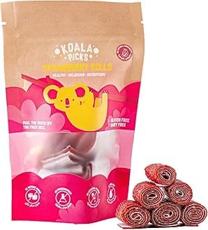 Koala Picks Fruit Rolls 66g - 12pcs Strawberry Rolls, Free from Artificial Flavor, Preservatives, Gluten, Dairy & Refined Sugar - Healthy Snack for Kids, Tasty & Nutritious Treat