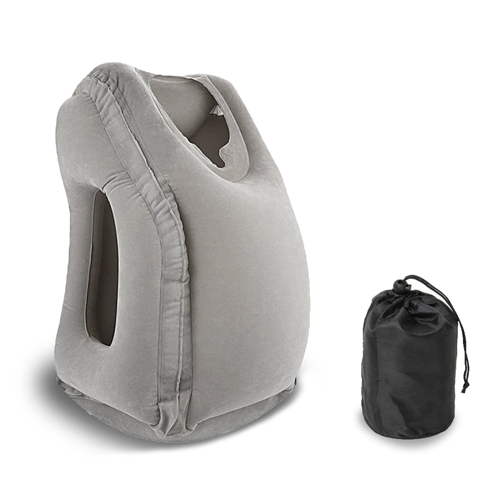 Beauenty Inflatable Travel Pillow, Multi-Functional Air Pillow,Avoid Neck and Shoulder Pain,3 D Sleep Mask for Airplane, Car, Bus,travel,Train and Office (Gray)