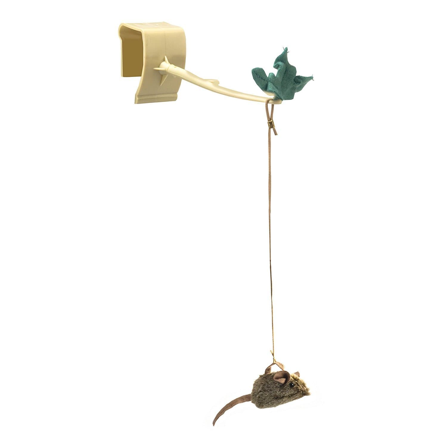 OurPet's Play-N-Squeak Batting Practice Interactive Cat Toy (Cat Toys for Stimulating Play with Real Mouse Sound, Catnip Toys to Entice Hunting Instincts) Brown 4.5 x 1.6 x 7.8 inches