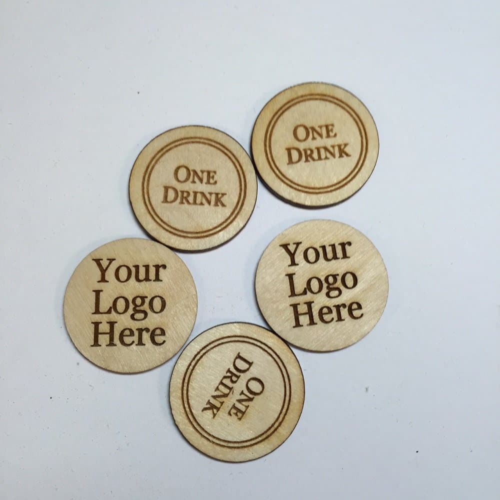 Custom Drink Tokens - 250 Customized Tokens
