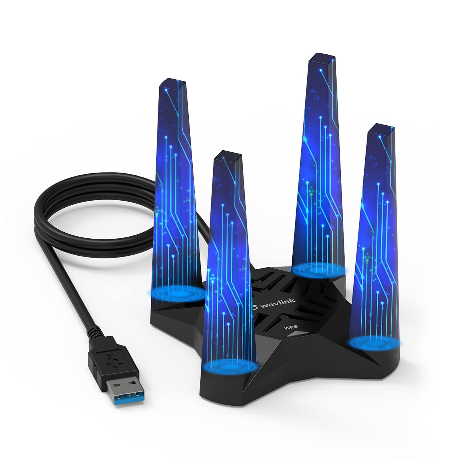 USB WiFi Adapter for Desktop PC,AC1900 WiFi Adapter Dual Band Wireless Network Adapter with 2.4GHz/5GHz High Gain Antennas,MU-MIMO,Supports Windows 10/8.1/8/7,Mac OS X