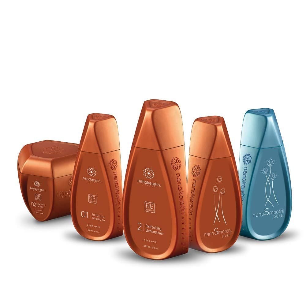 NanoKeratin System Refortify Starter Bundle for Afro Hair (4 x 320ml, 1 x 500ml)