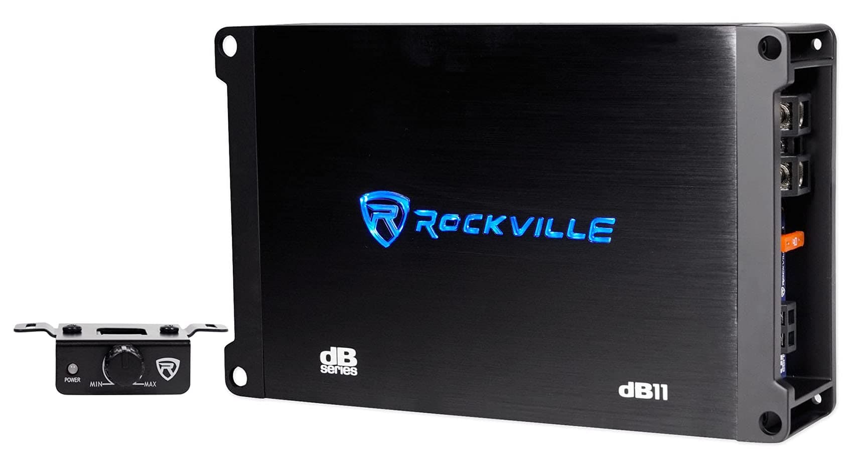 dB11 1400W Peak/350W RMS Mono 2-Ohm Class-D Car Amplifier, Wired Bass Remote, Compact Size, Low THD, for Powerful Car Audio