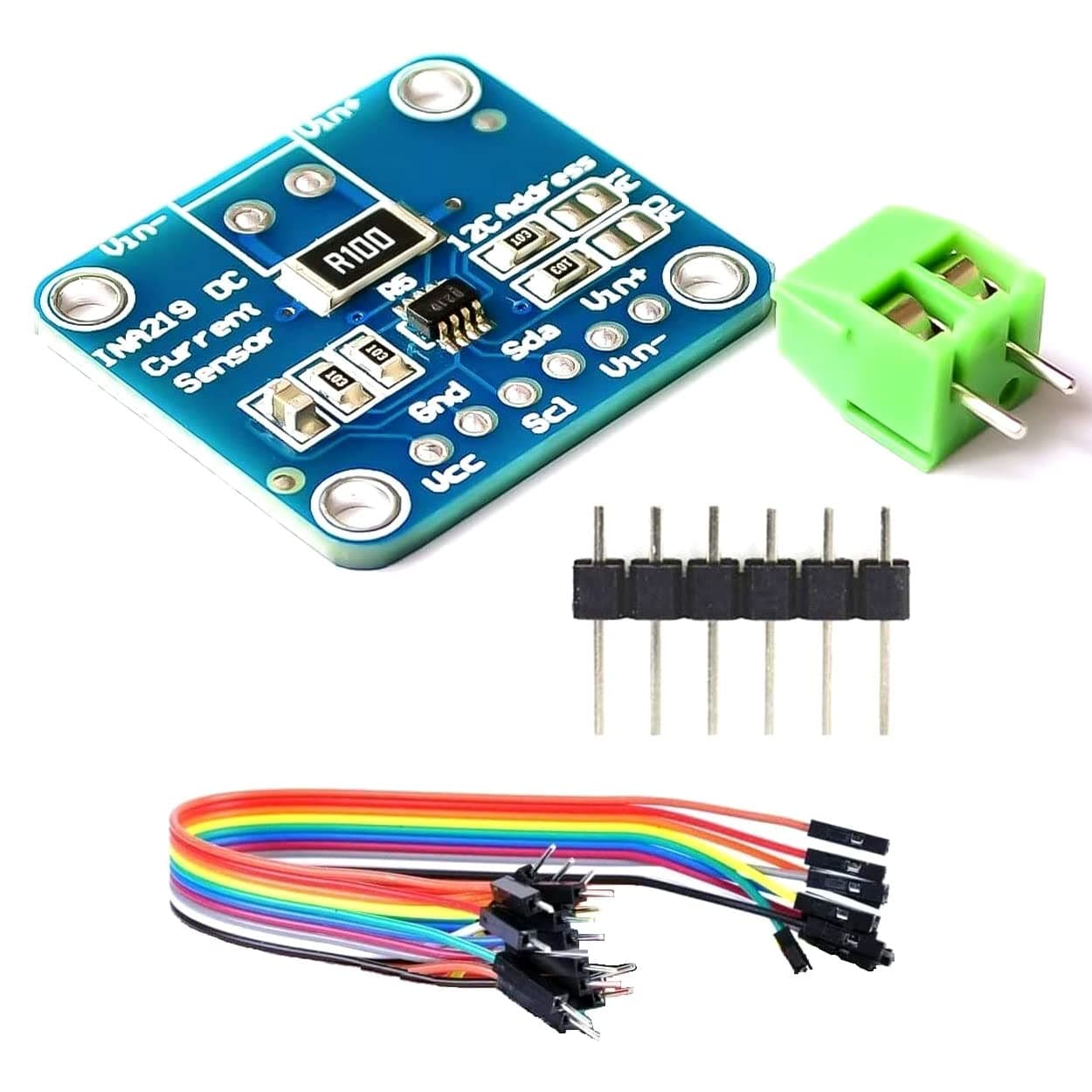 WWZMDiBMCU-219 INA219 I2C IIC Interface Zero Drift Bidirectional DC Power Supply Sensor Breakout Module & Power Monitoring Sensor Module for Arduino Raspberry Pi