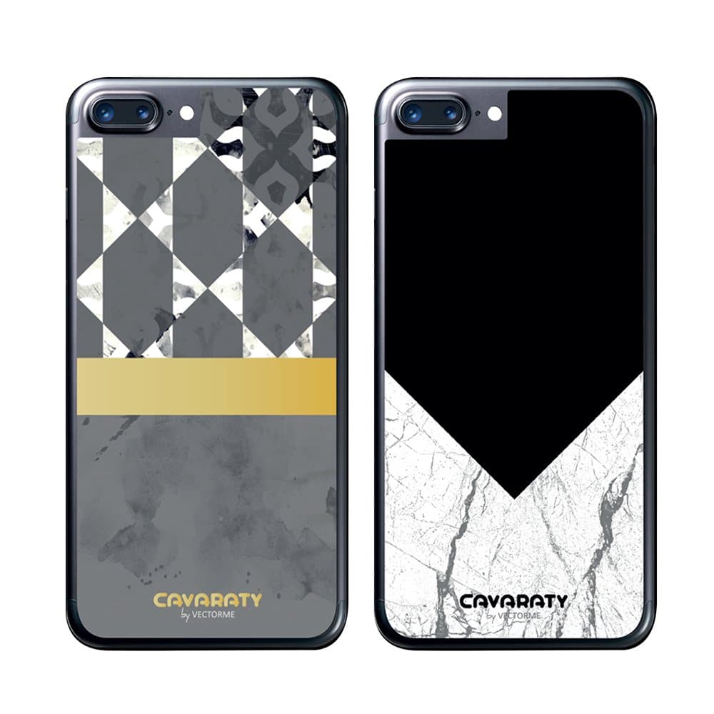 KAVY Back Skins Sticker 2X for iPhone 6/6s/7/8 Plus White Marble
