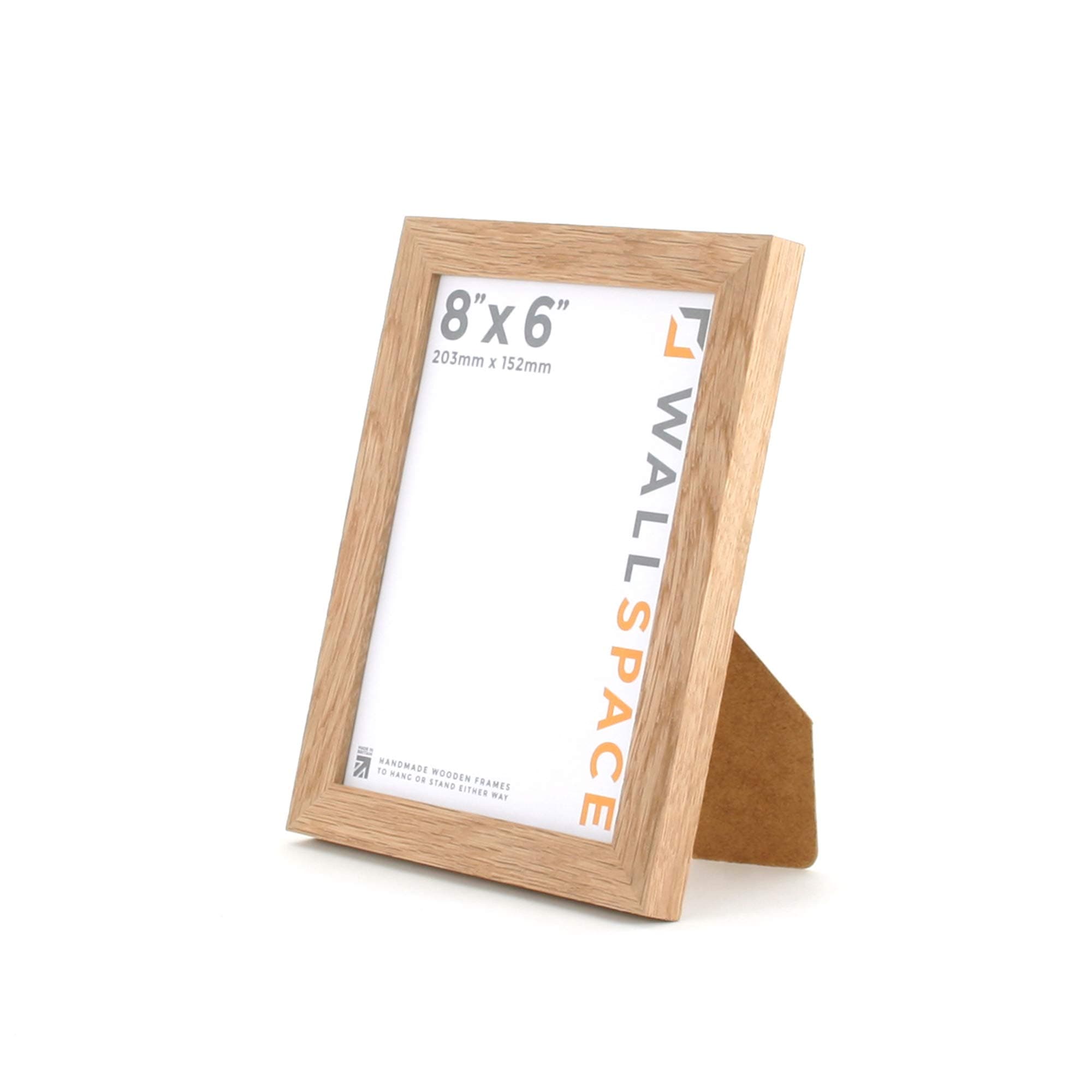 Wall Space 8x6 Oak Frame | Light Oak Photo Frames 8x6 inches | Real Solid Oak Picture Frames | 8 x 6 Inch Oak Photo Frame | All Wooden 8x6 Photo Frames are made from SOLID WOOD and have REAL GLASS
