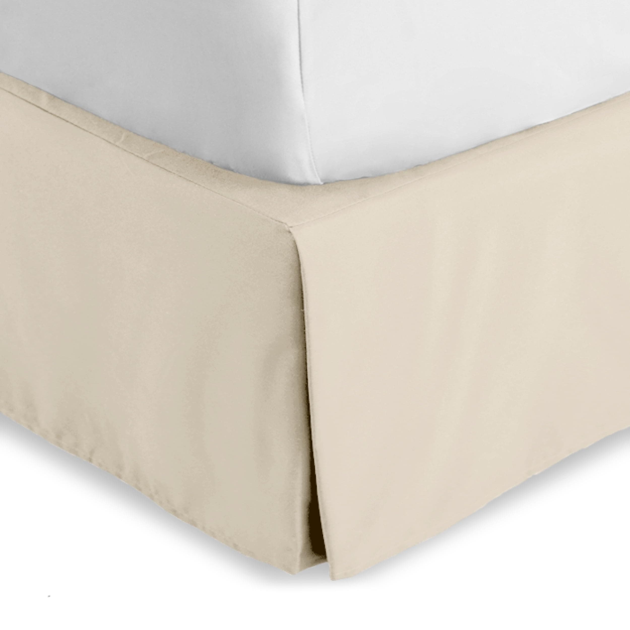 Bare Home Bed Skirt Double Brushed Premium Microfiber, 15-Inch Tailored Drop Pleated Dust Ruffle, 1800 Ultra-Soft Collection, Shrink and Fade Resistant (Queen, Sand)