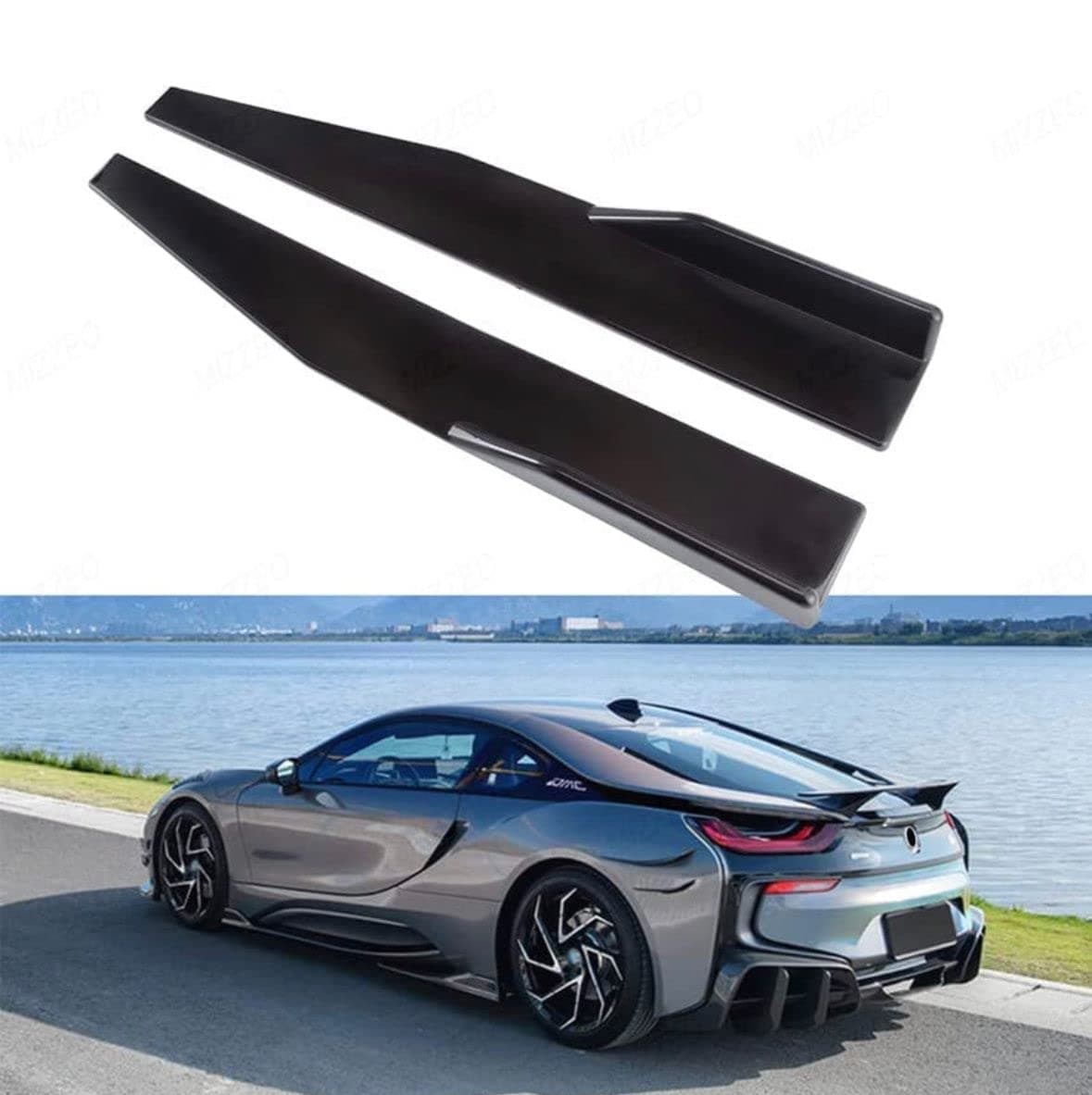 Universal JDM 75 cm Left/Right Rocker Splitters Diffuser Winglet Wings Bumper Kit Side Bumper Lip Splitter Bumper Splitter Spoiler
