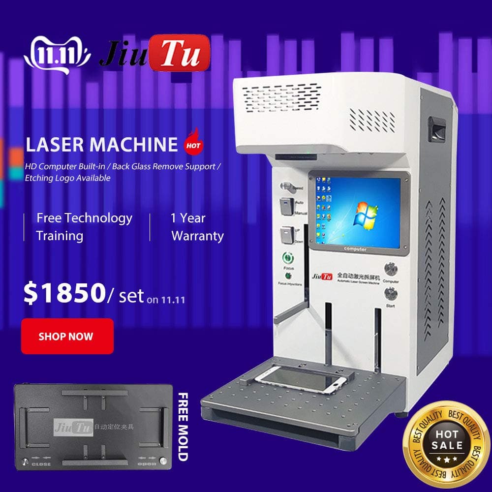 Automatic Fiber Laser Marking Machine Engraver Cutter With Built-in Computer For iPhone 11 11Pro 8 8P XS XR XSMax Rear Glass Separation