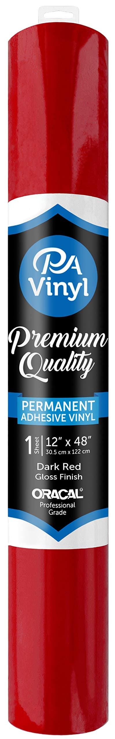 Vinyl 12x48 Roll Perm Adh Gloss Dark Red