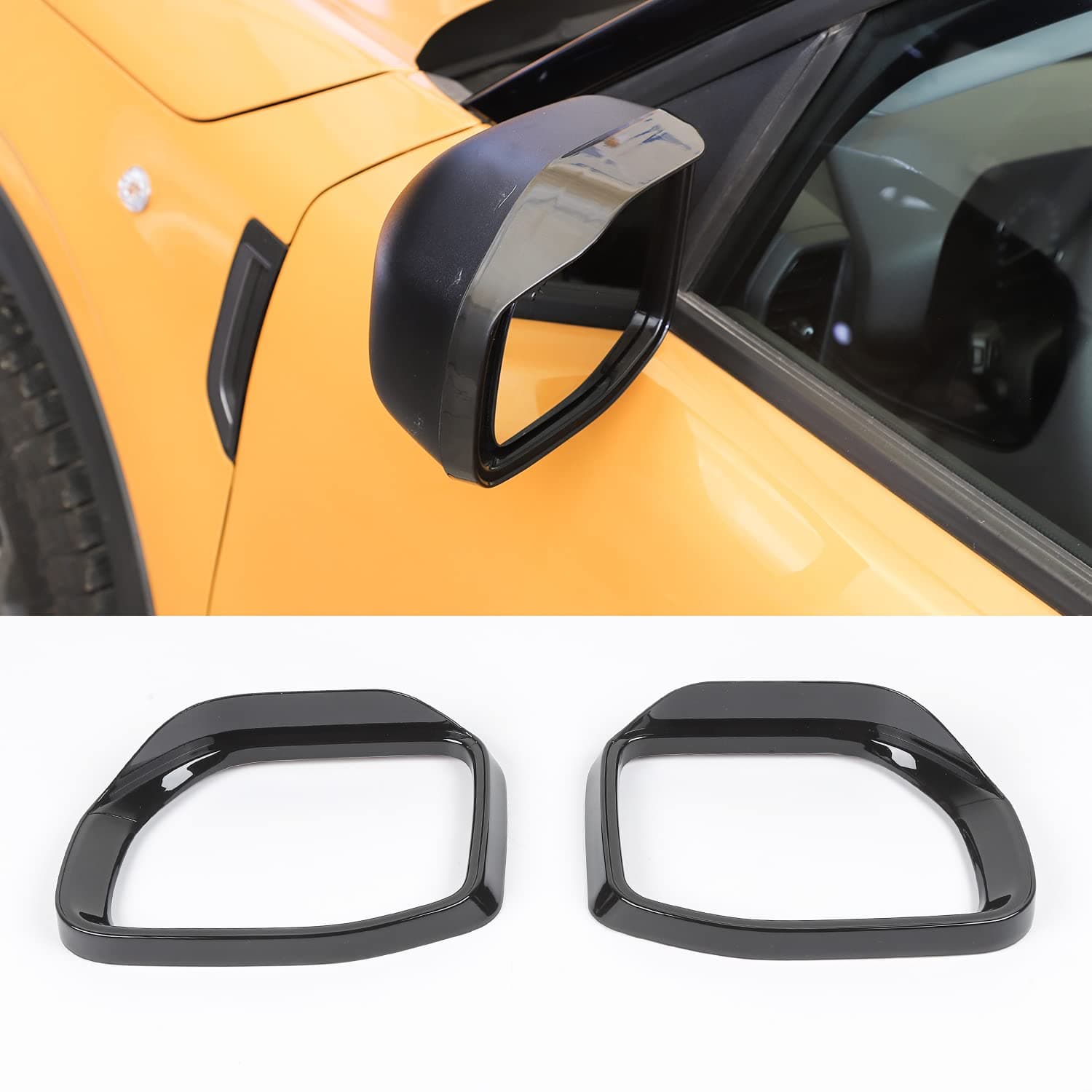 for Bronco Sport Side Mirror Rain Visor Eyebrow Guards Covers Trim for Bronco Sport 2021 2022 2023 Black Exterior Accessories 2pcs