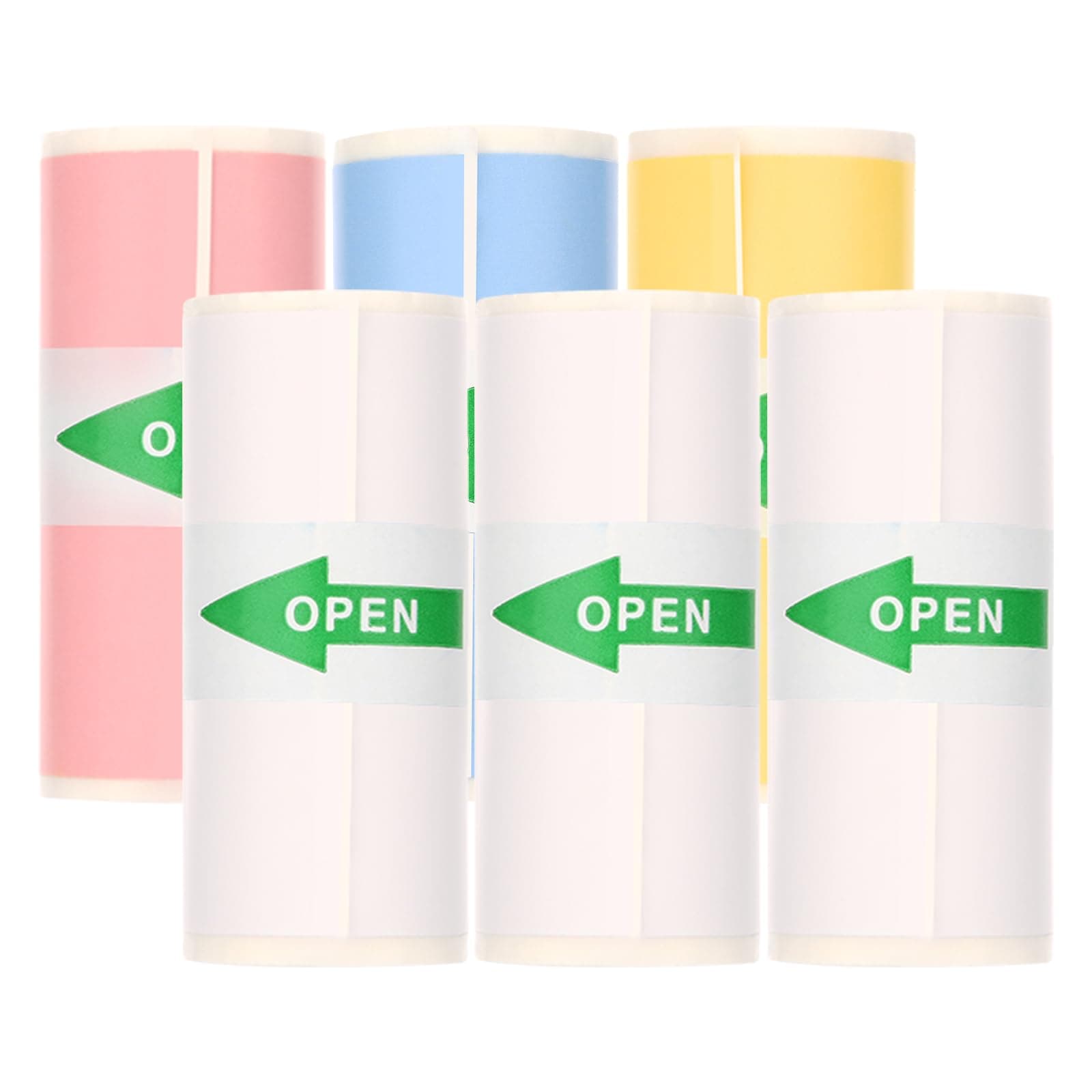 6 Rolls Printer Stickers 57 X 25 mm, Thermal Refill Pack for Most Kids Instant Camera Mini Printers