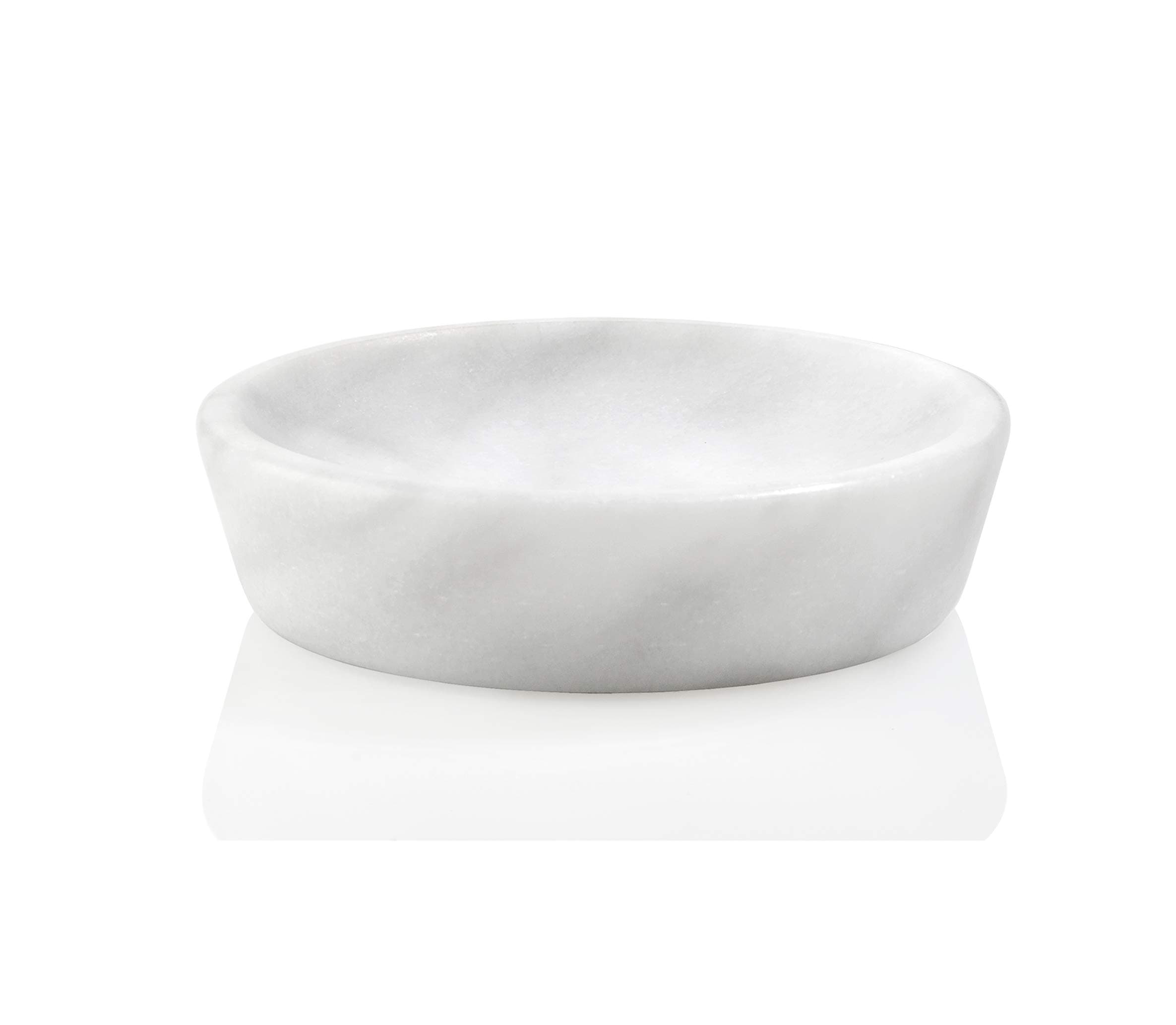 Andrea House BA65041 Marble Soap Dish – White/Grey