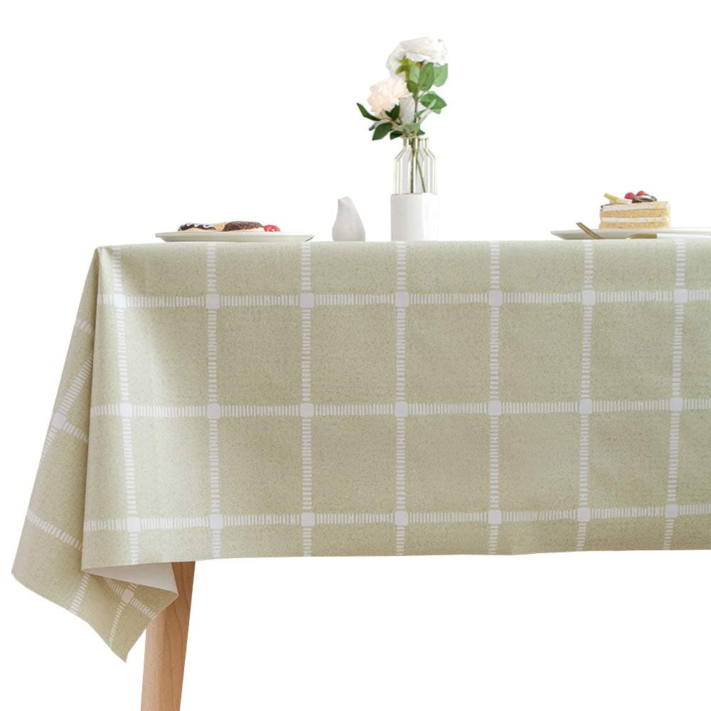 Chizoya Heavy Duty Vinyl Table Cloth for Rectangle Table Wipe Clean PVC Tablecloth for Kitchen Dining Table (54x84 inch, Lattice-3)