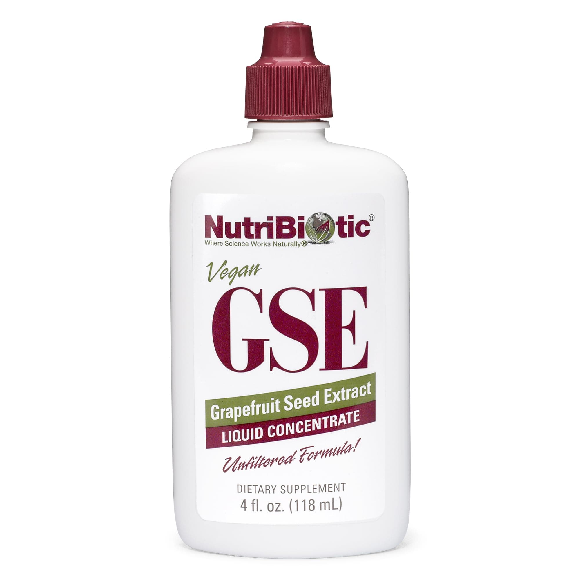 NutriBiotic – GSE, 4 Oz Liquid | The Original Grapefruit Seed Extract Premium Concentrate with Bioflavonoids | Vegan, Gluten Free, Non-GMO