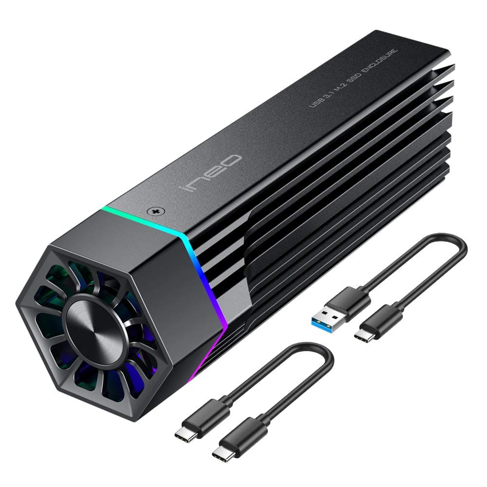 ineo M.2 NVMe (PCIe) SSD Enclosure Built-in Cooling Fan and Write Protection Switch [C2605-NVMe]