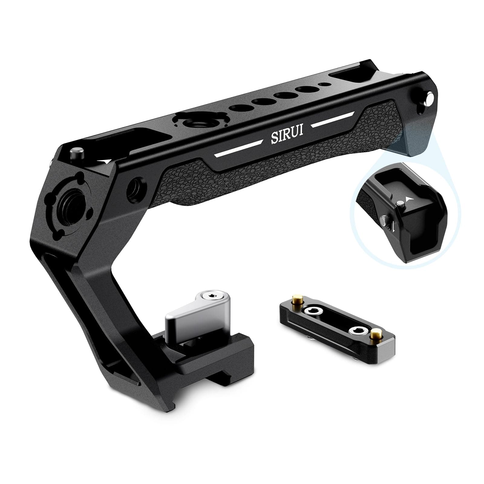 SIRUI Top Handle with Quick Release NATO Clamp Mount, Lightweight Handle Grip with Cold Shoes with Safety Pins for Camera Cage, NATO Rail Included, SC-TH