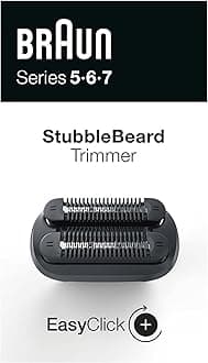 Braun Easyclick Stubble Beard Trimmer Attachment (08-3Dbt) For New Generation Series 5, 6 And 7 Electric Shaver, With Four Different Stubble Lengths, Black