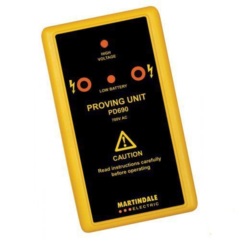 Martindale PD690 - 700 Volt AC Proving Unit, Suitable For Any Brand Of 230V And 415/440V AC 2 Pole Voltage & Continuity Tester/Indicator, Can Also Test Drummond & Other Filament Test Lamps, Designed To Fully Check Voltage Indicators from Testermans