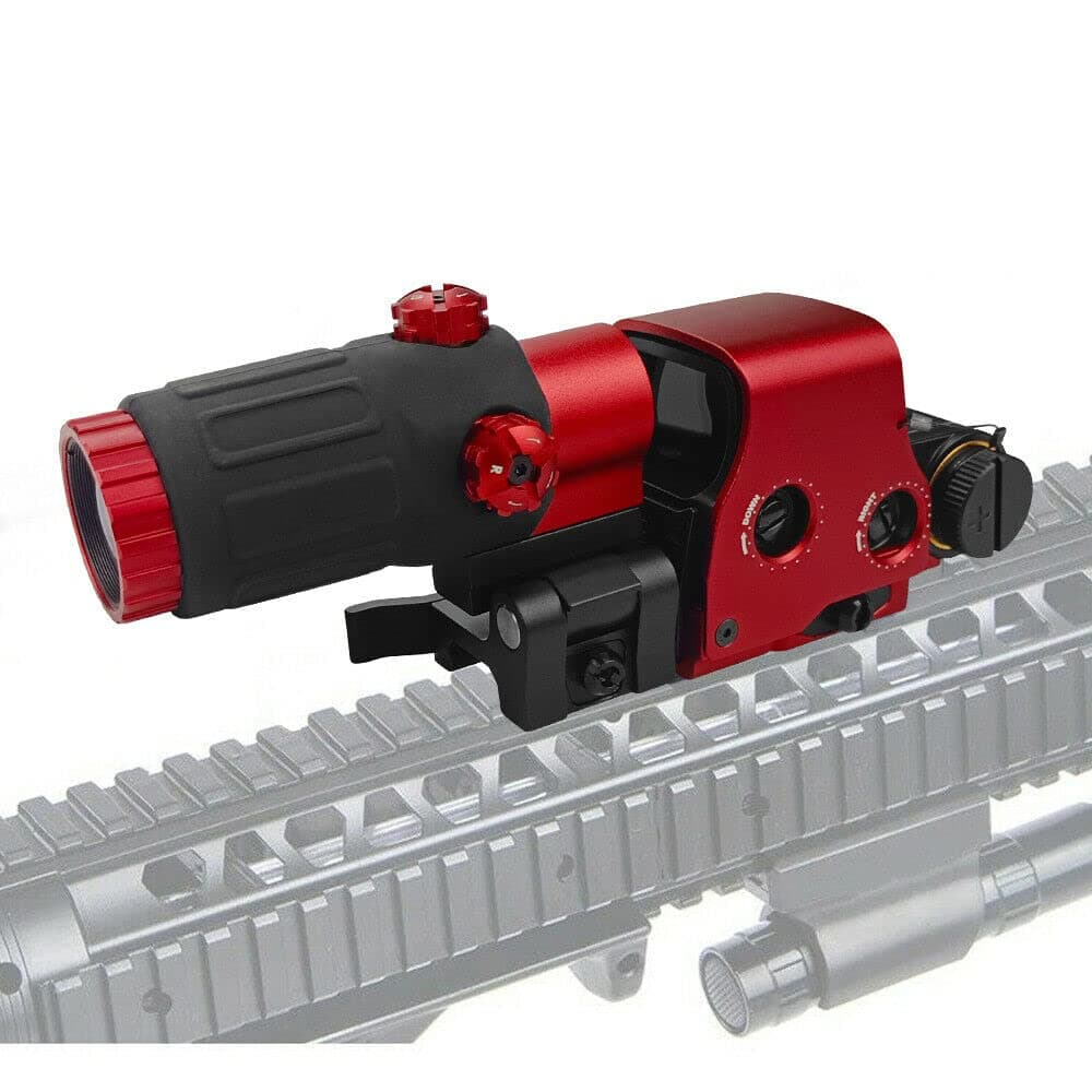 558 Red Green Dot Holographic Sight Reflex Scope with 3X Magnifier Quick Release Mount Combo