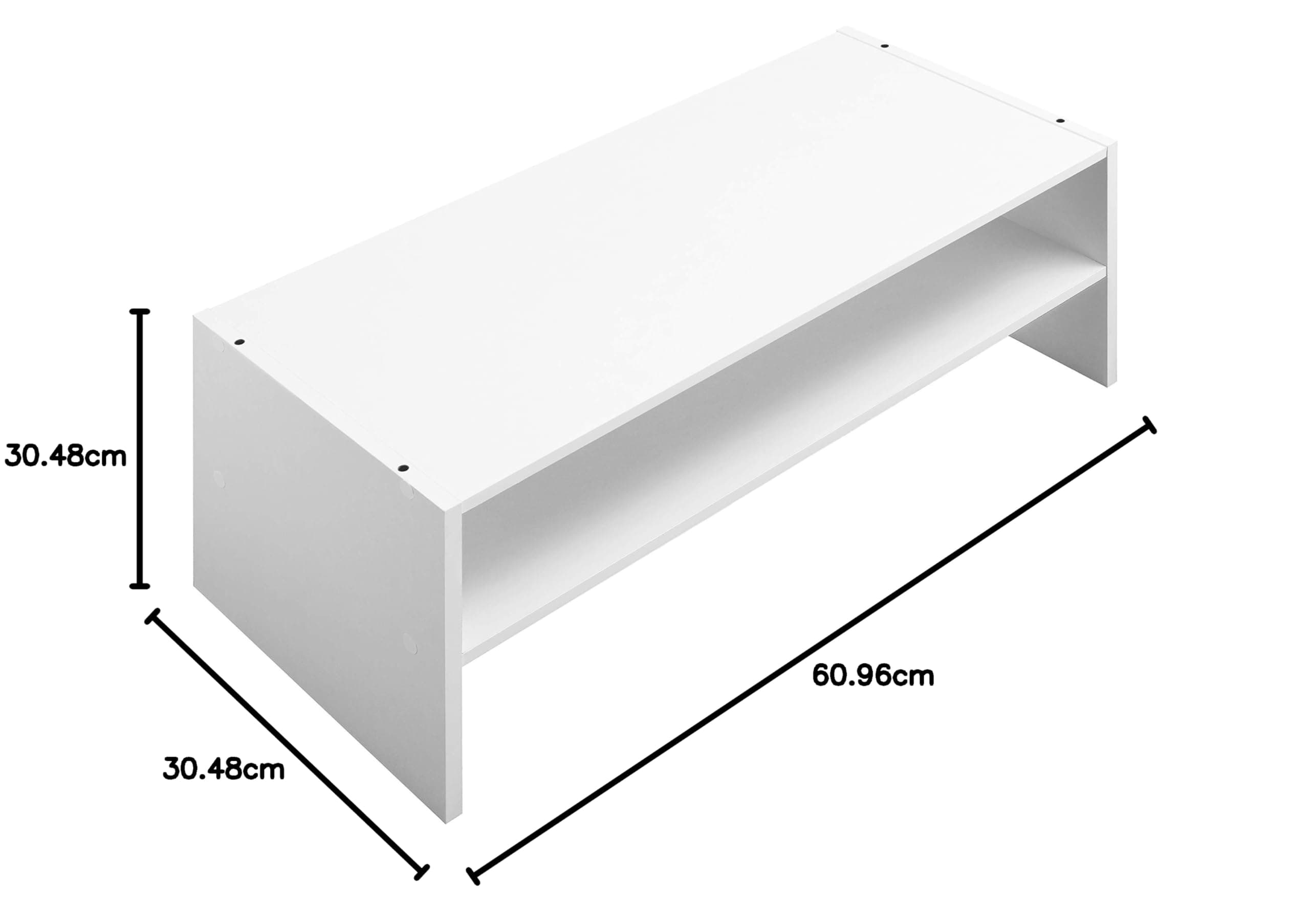 Whitmor Wood Stackable 2-Shelf Shoe Rack, 24 Inch, White