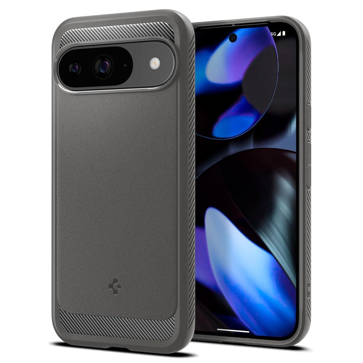 Spigen for Google Pixel 9/9 Pro, Rugged Armor Case [Military-Grade Drop Protection] - Marble Grey
