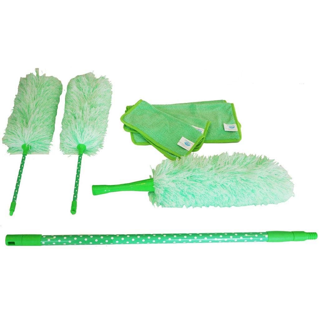 Aqua Laser Eight Piece Super Duster Set Dust Mop Brush Cleaning Set Home Mint